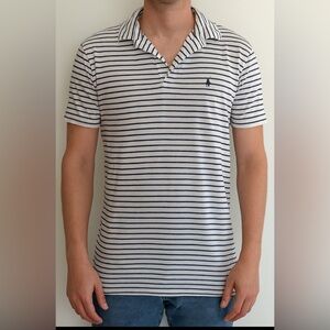 Ralph Lauren Polo Golf Striped Shirt Size Large Blue White Preppy Resortwear